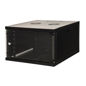 ARMADIO RACK 19 6 UNITA' DA MURO (A)350X (L)540 X PROFONDITA' 600 MM. COLORE NERO PORTA VETRO - LK1907U66N