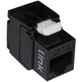 PRESA RETE KEYSTONE JACK RJ45 CATEGORIA 6 UTP TOOLESS COLORE NERO 180° CONTATTI DORATI 50 MICRON - LK6UTB