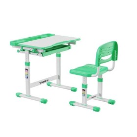 KIT sedia e scrivania reg sino a 76cm da terra, piano recl da 0° a 40° , cassetto estraibile, no spigoli , superf antiriflesso