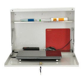 Armadietto di sicurezza da Parete, porta Notebook/Tablet fino a 19 , con 2 pistoni a gas, vano per cablaggio e alimentatore